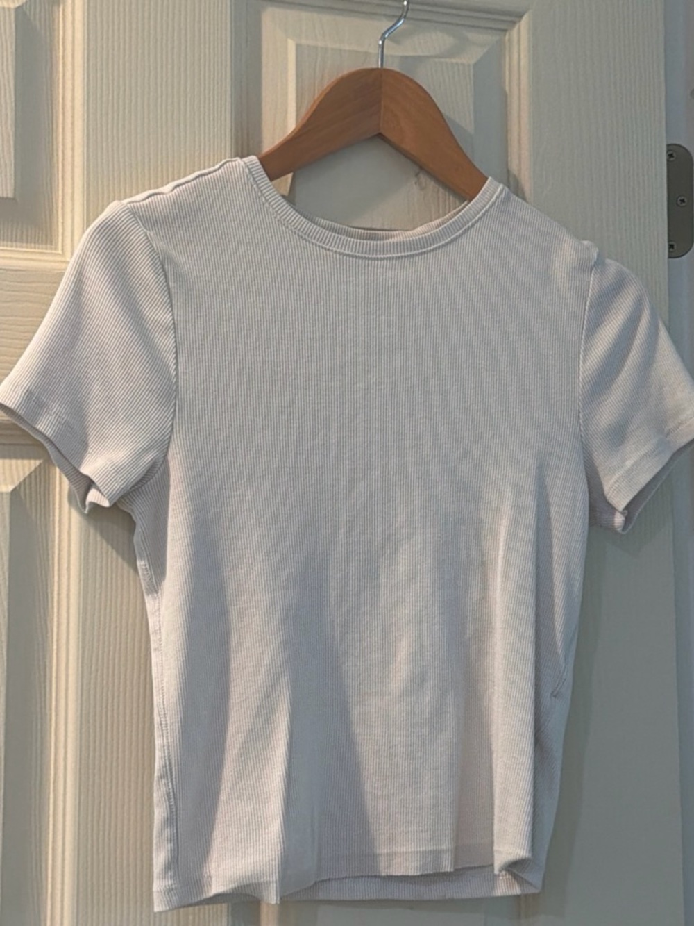 Classic Girls' Short Sleeve Ribbed Tee - White